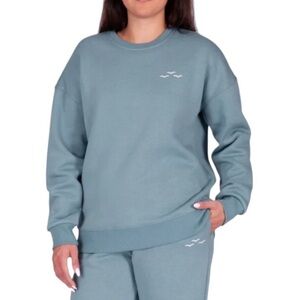 NEW Lazypants Fleece Crewneck Sweatshirt | Blue